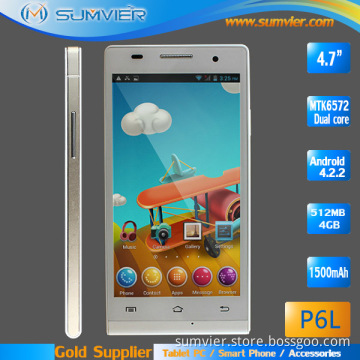 Mtk6572 Dual Core Android 4.2 512MB+4GB Smartphone (P6L)